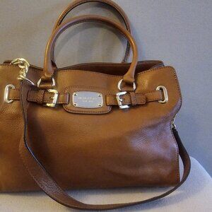 Michael Kors Handbag Crossbody Tan Leather Handle Hamilton Shoulder Purse